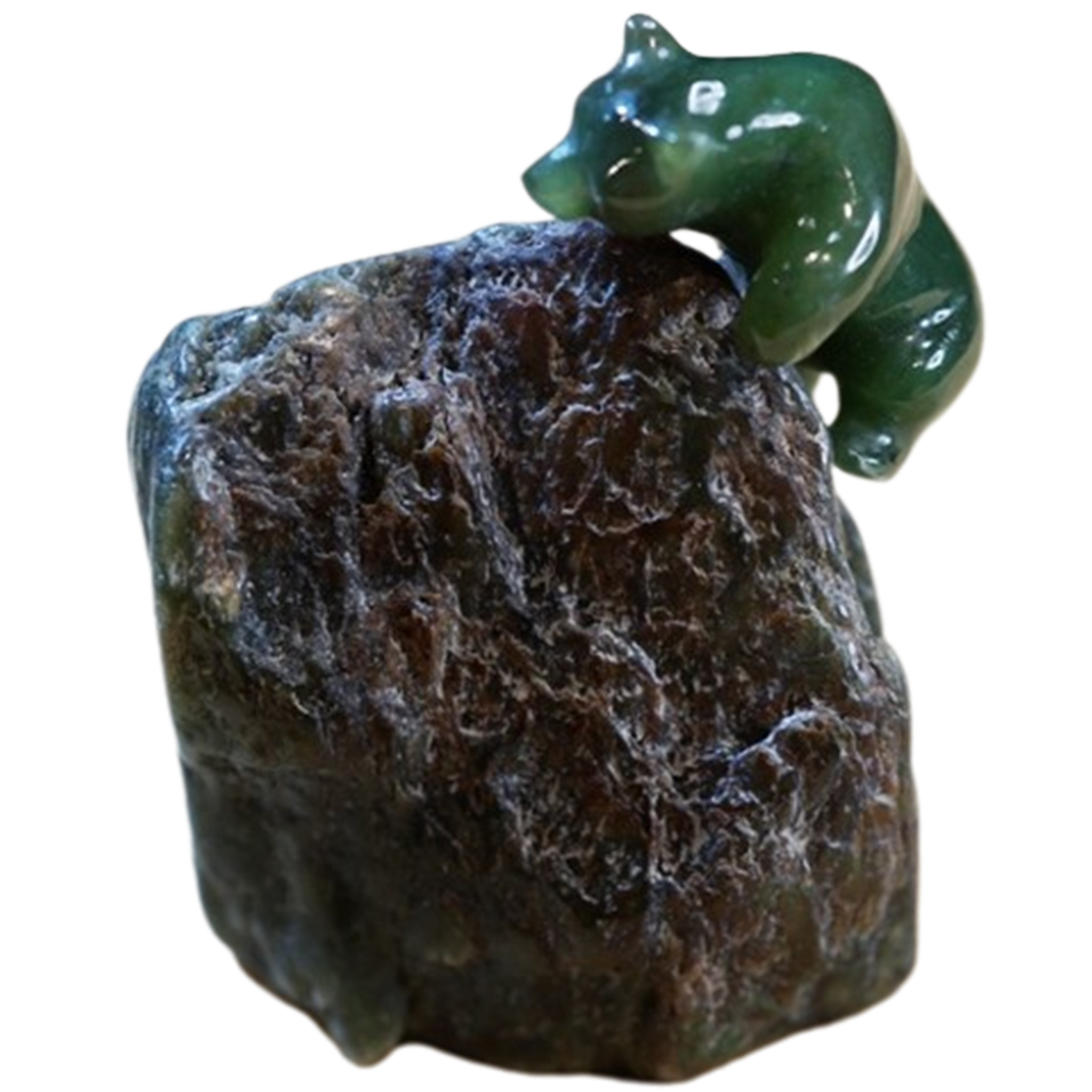 Jade Bear climbing jade rock
