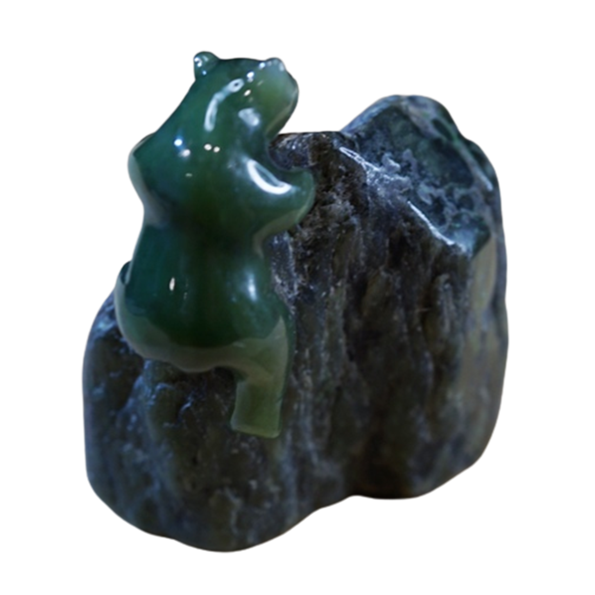 Jade Bear climbing jade rock