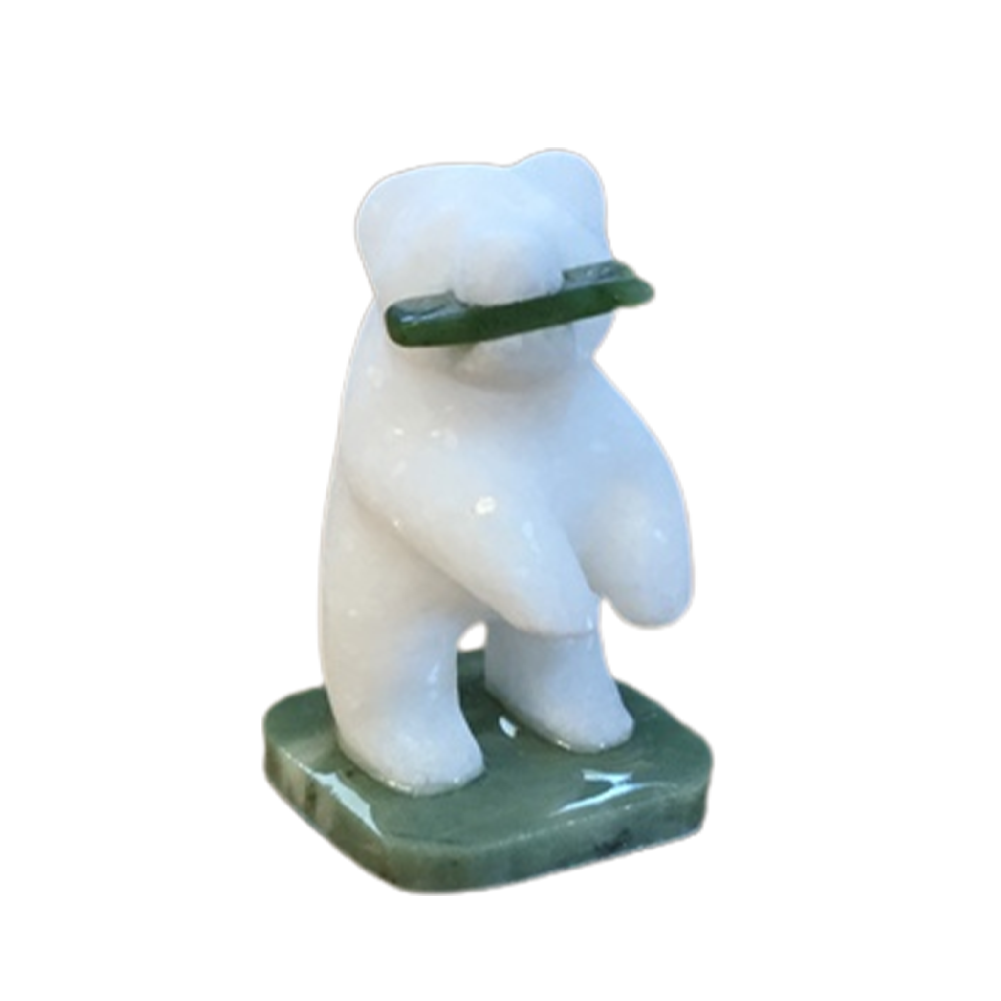 STAR MARBLE Bear Standing with Fish, 2"