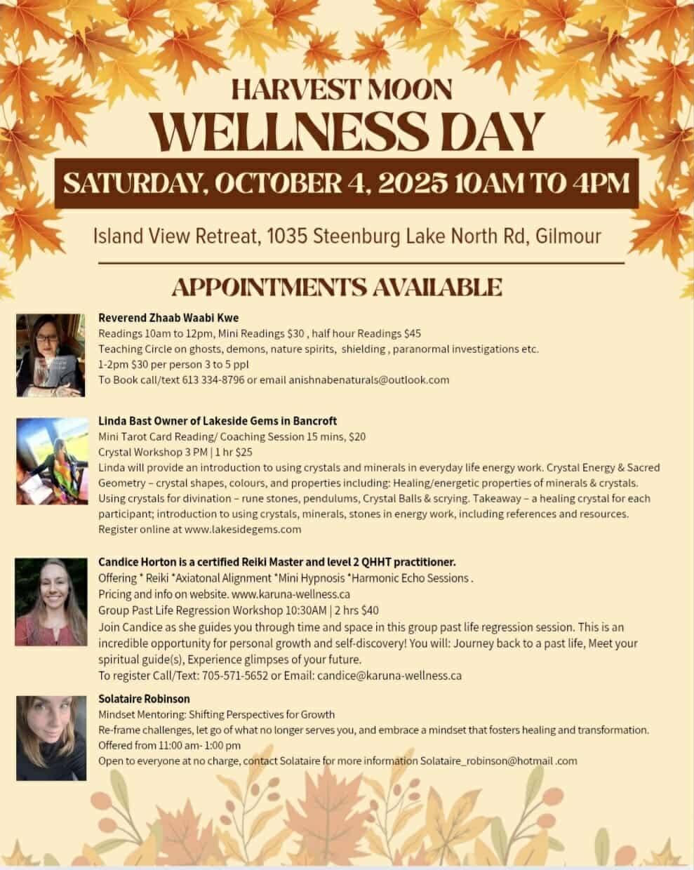 Crystal Workshop at the Islandview House Wellness Day Retreat Oct 4, 2025 at 3 pm