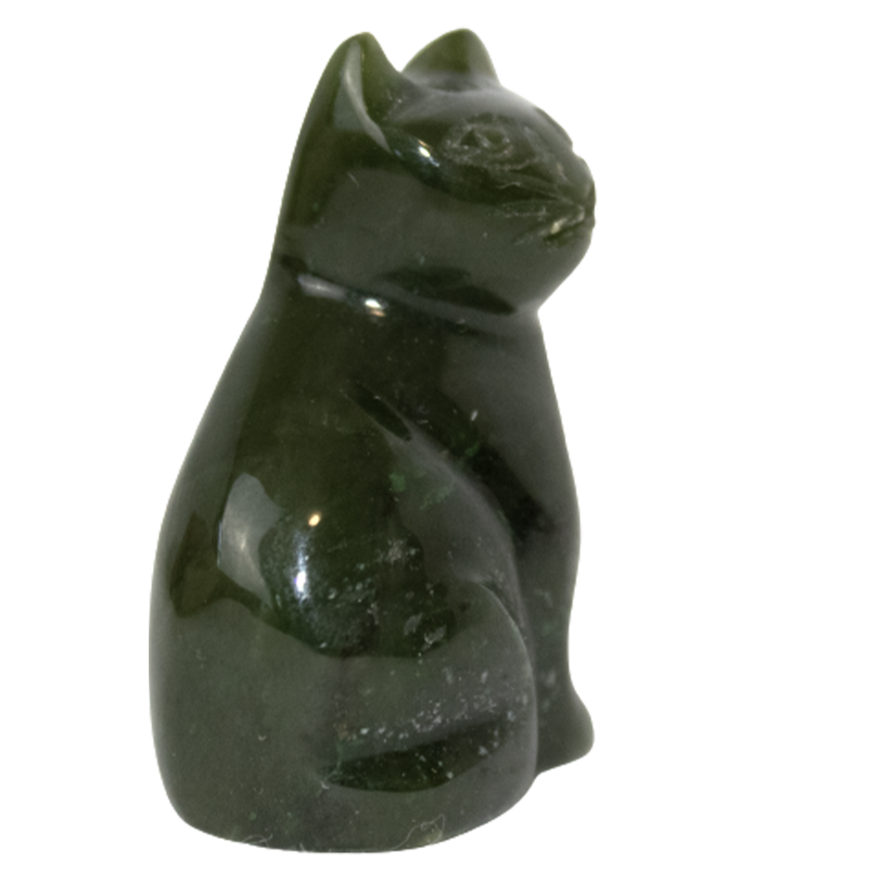 Jade Cat, Sitting, head facing to the side, 1"