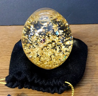 Snowdome Egg with 23K Gold leaf